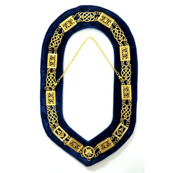 Grand Lodge Chain Collar Blue Velvet