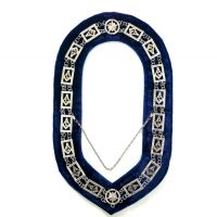 Grand Lodge Chain Collar Blue Velvet