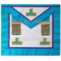 Masonic Memphis Misraim Rite Worshipful Master Apron with Tassles Hand Embroidered