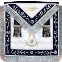 Past Master Hand Embroidered Bullion Vine Masonic Apron