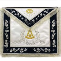 Past Master Apron Blue Hand Embroidered Silver Bullion