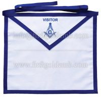 Masonic Blue Lodge White Cotton Duck Cloth Visitor Apron
