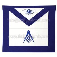 Masonic Blue Lodge Master Mason Apron Machine Embroidery Blue