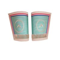 WORSHIPFUL MASTER EMULATION RITE FRENCH REGULATION CUFF - SKY BLUE HAND EMBROIDERED WITH FRINGE