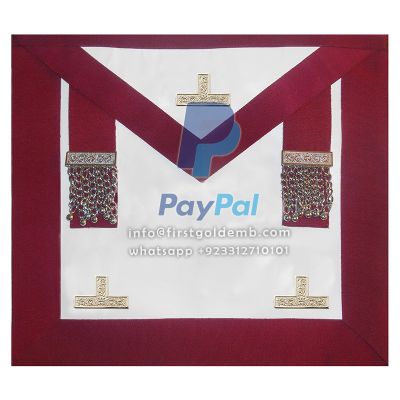 Provincial Steward Craft English Regulation Apron - Maroon Silver