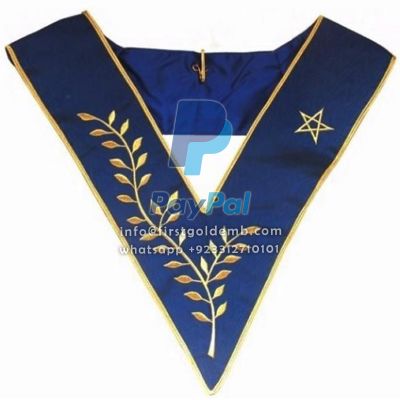 Masonic Collar - AASR - Thrice Powerful Master - Machine Embroidery