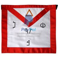 6th Degree Scottish Rite Apron - White With Red Borders