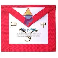 6th Degree Scottish Rite Apron - White & Red Moire