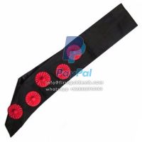 9Th Degree Scottish Rite Sash - Black Moire With 9 Red Roses