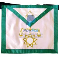 8Th Degree Scottish Rite Apron - White With Green Borders