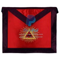 13th Degree Scottish Rite Apron - Red & Black With Gold Embroidery