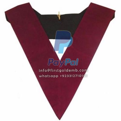 13th Degree Scottish Rite Collar - Plain Crimson Velvet