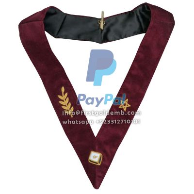 14th Degree Scottish Rite Collarette - Perfect Elu Maroon