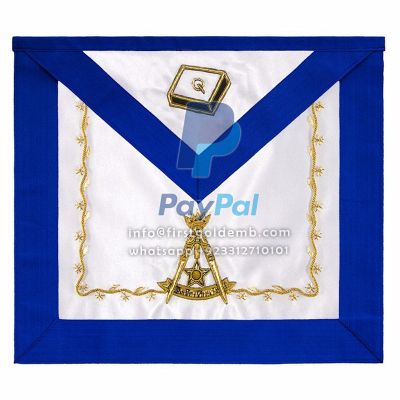 14th Degree Scottish Rite Apron - White Silk & Blue