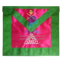 15th Degree Scottish Rite Apron - Pink & Green Moire