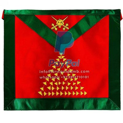 15th Degree Scottish Rite Apron - Red & Green