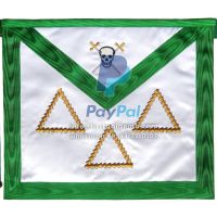 15th Degree Scottish Rite Apron - White & Green Moire