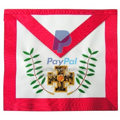 18th Degree Scottish Rite Apron - Patted Cross & Acacia Twigs