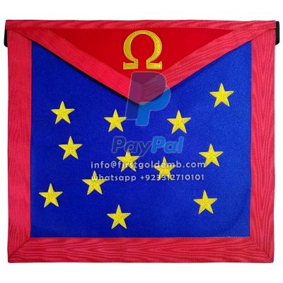 19th Degree Scottish Rite Apron - Golden Stars & Omega Sign