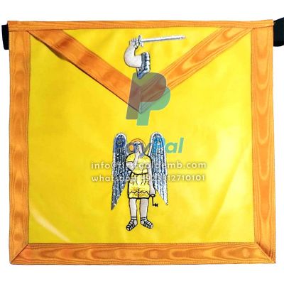 21st Degree Scottish Rite Apron - Yellow With Gold Moire