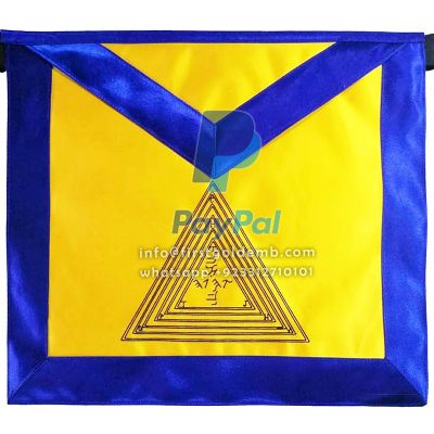 12th Degree Scottish Rite Apron - Yellow With Blue