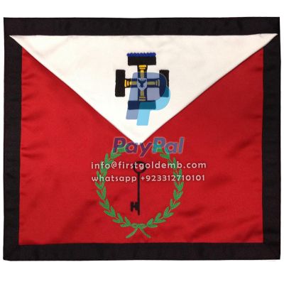 27th Degree Scottish Rite Apron - White & Red With Black