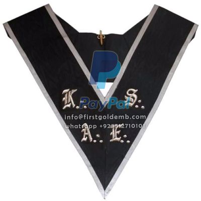 30th Degree Scottish Rite Collar - Black With White Borders