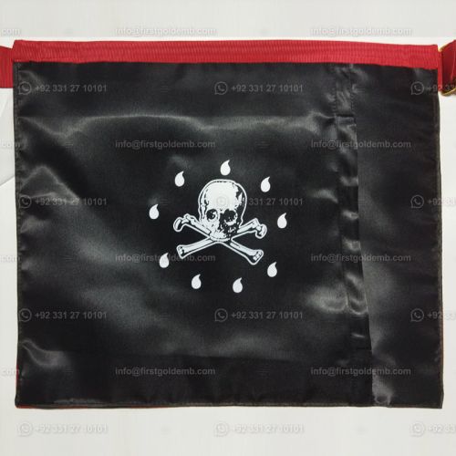 Master Mason Scottish Rite Apron - Red & White Moire #3