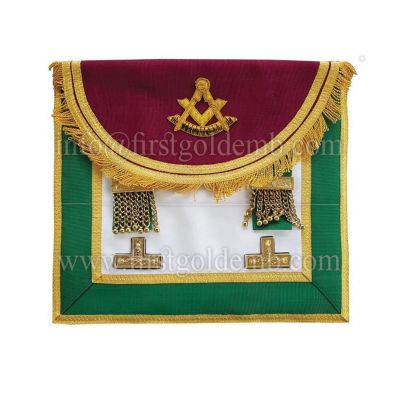 AASR Rosettes Brown & Green Apron