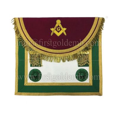 AASR Rosettes Brown & Green Apron