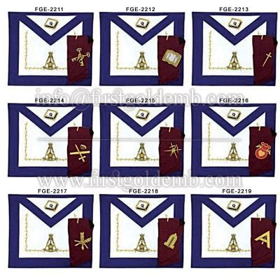 Masonic Regalia 14th Degree Officers Apron and Collar Set