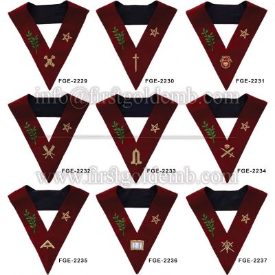 Scottish Rite 14th Degree Lodge Of Perfection Officer Collars Set