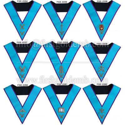 Masonic Memphis Misraim Officer Collars Hand Embroidered