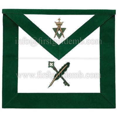 Allied Masonic Degree AMD Officer Apron - Secretary Treasurer