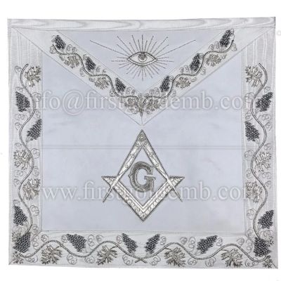 Master Mason Grand White Apron With Square Compass G