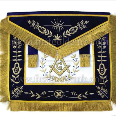 Masonic Grand Lodge Past Master Apron Hand Embroidered Bullion