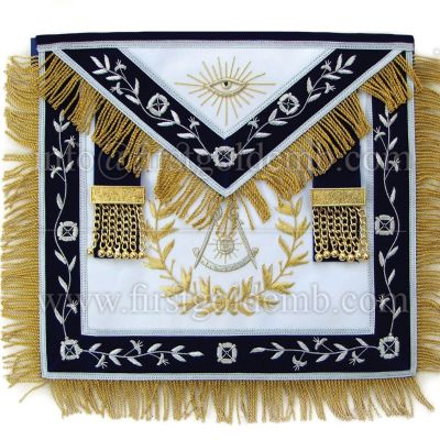 Blue Lodge Past Master Apron With Wreath Bullion