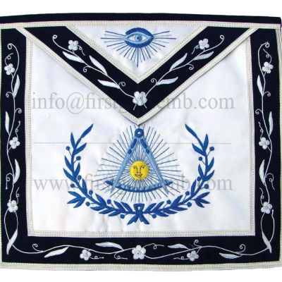 Blue Lodge Past Master Masonic Apron - Navy Blue