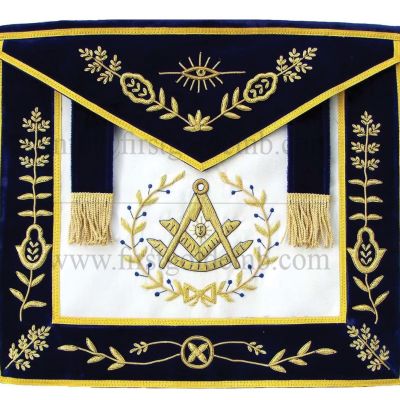 Blue Lodge Past Master Bullion Hand Embroidered Apron