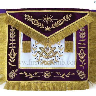 Grand Lodge Past Master Apron Hand Embroidered