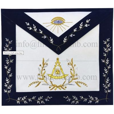 Masonic Grand Lodge Past Master Apron Gold Hand Embroidery Apron