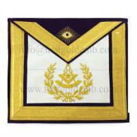 Masonic Past Master Gold & Purple Hand Embroidered Apron