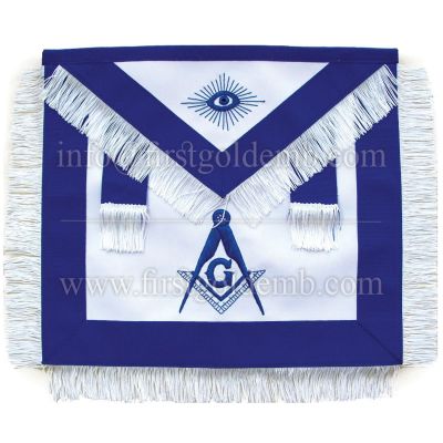 Masonic Master Mason Apron With White Fringe