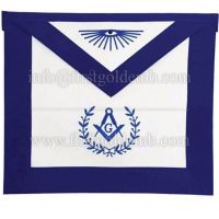 Masonic Blue Lodge Master Mason Apron Machine Embroidery Blue