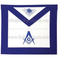 Masonic Blue Lodge Master Mason Apron Machine Embroidery Blue