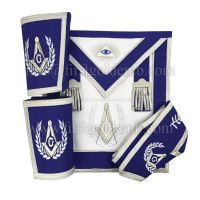 Blue Lodge Master Mason Apron Set Apron, Collar gauntlets (Cuffs)