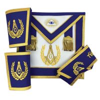 Blue Lodge Master Mason Apron Set Apron,Collar gauntlets (Cuffs) Gold