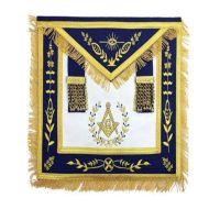 Masonic Blue Lodge Master Mason Gold Machine Embroidery Apron