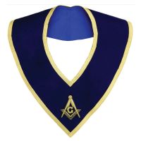 Masonic Master Mason Collar Blue Velvet Hand Embroidered