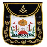 Masonic Traditional Master Mason Round Apron Bullion Hand Embroidered